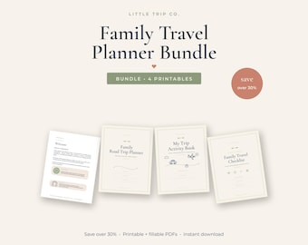 Family Travel Planner Bundle, Road Trip Printable, Kids Activity Pack, Allergy Checklist, Fillable Download