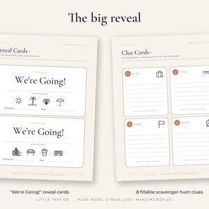 Surprise Trip Reveal Kit, Editable Boarding Pass, Kids Vacation Scavenger Hunt Clues, Christmas Gift image 3