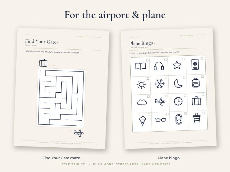 Christmas Travel Activity Pack, Kids Airplane Car Activities, Holiday I Spy Maze Coloring Pages image 3