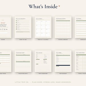 2027 Family Travel Planner, Fillable Vacation Budget, Time Off Tracker, Packing List, Trip Wishlist image 2