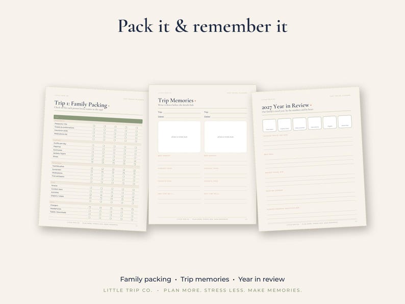 2027 Family Travel Planner, Fillable Vacation Budget, Time Off Tracker, Packing List, Trip Wishlist image 5