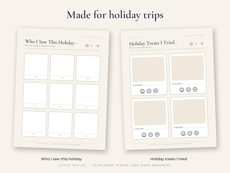 Christmas Kids Travel Journal, Printable Holiday Trip Diary, Fillable Winter Vacation Activity Book image 3