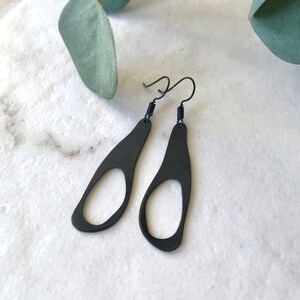 Contemporary Teardrop Brass Earrings, Minimal Drop Earrings, Christmas Gift image 8