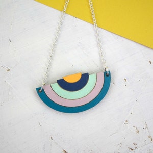 Wooden Rainbow Laser Cut Necklace image 2