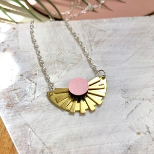 Beautiful Brass Sun Beam Necklace Handmade Gift Eco friendly image 6