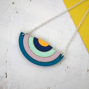 Wooden Rainbow Laser Cut Necklace image 3