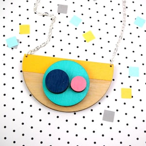 Contemporary Geometric Wooden Necklace