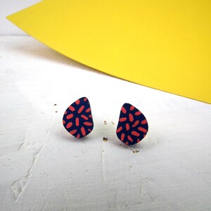 Spotty Teardrop Eco Friendly Wooden Stud Earrings image 5