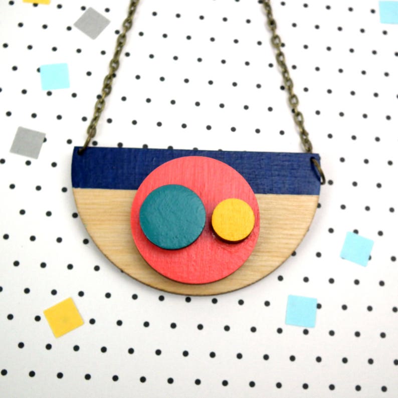 Contemporary Geometric Wooden Necklace image 5