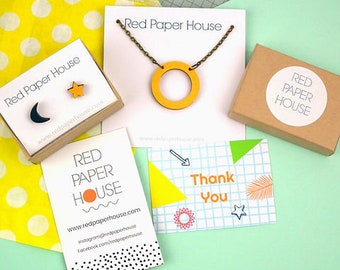 Eco Kraft Jewelry Gift Box - Red Paper House Branding