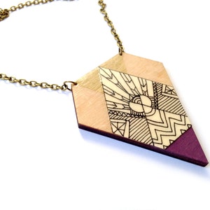 Statement Illustrated Wooden Kite Necklace image 2