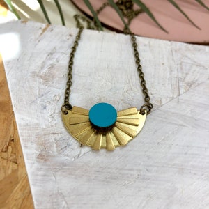 Beautiful Brass Sun Beam Necklace Handmade Gift Eco friendly image 1