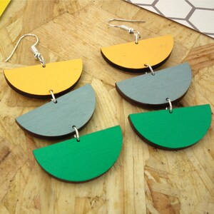 Geometric Semi Circle Drop Earrings image 8