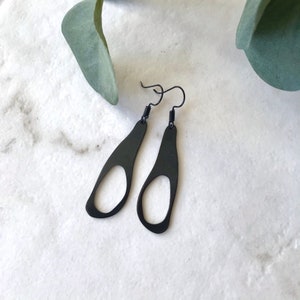 Contemporary Teardrop Brass Earrings, Minimal Drop Earrings, Christmas Gift image 7