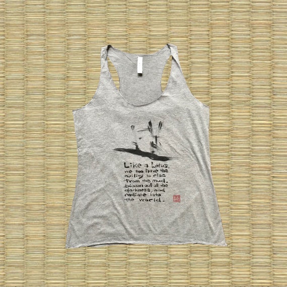 Lotus Flower 蓮の花 Quote Tank Top Etsy