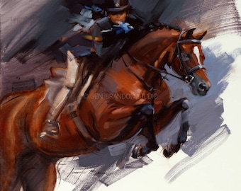 Horse Jumping Art Giclée Fine Art Print