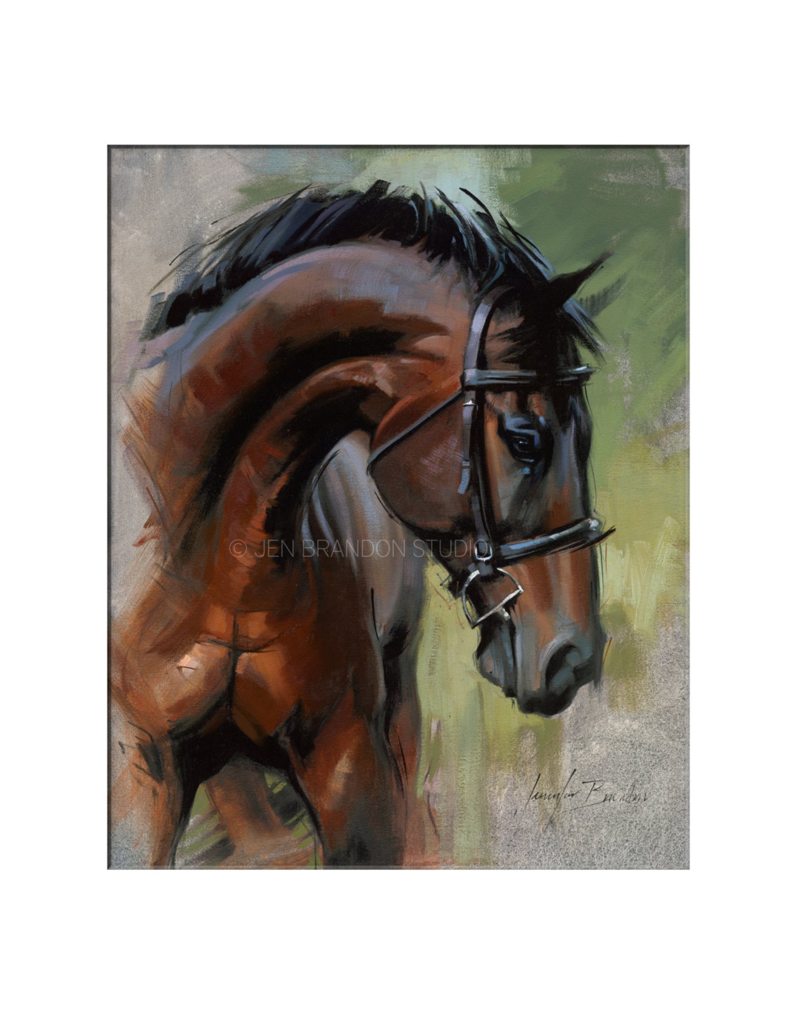 Brown Horse Wall Decor Matted Print Horse Portrait Horse Art Etsy