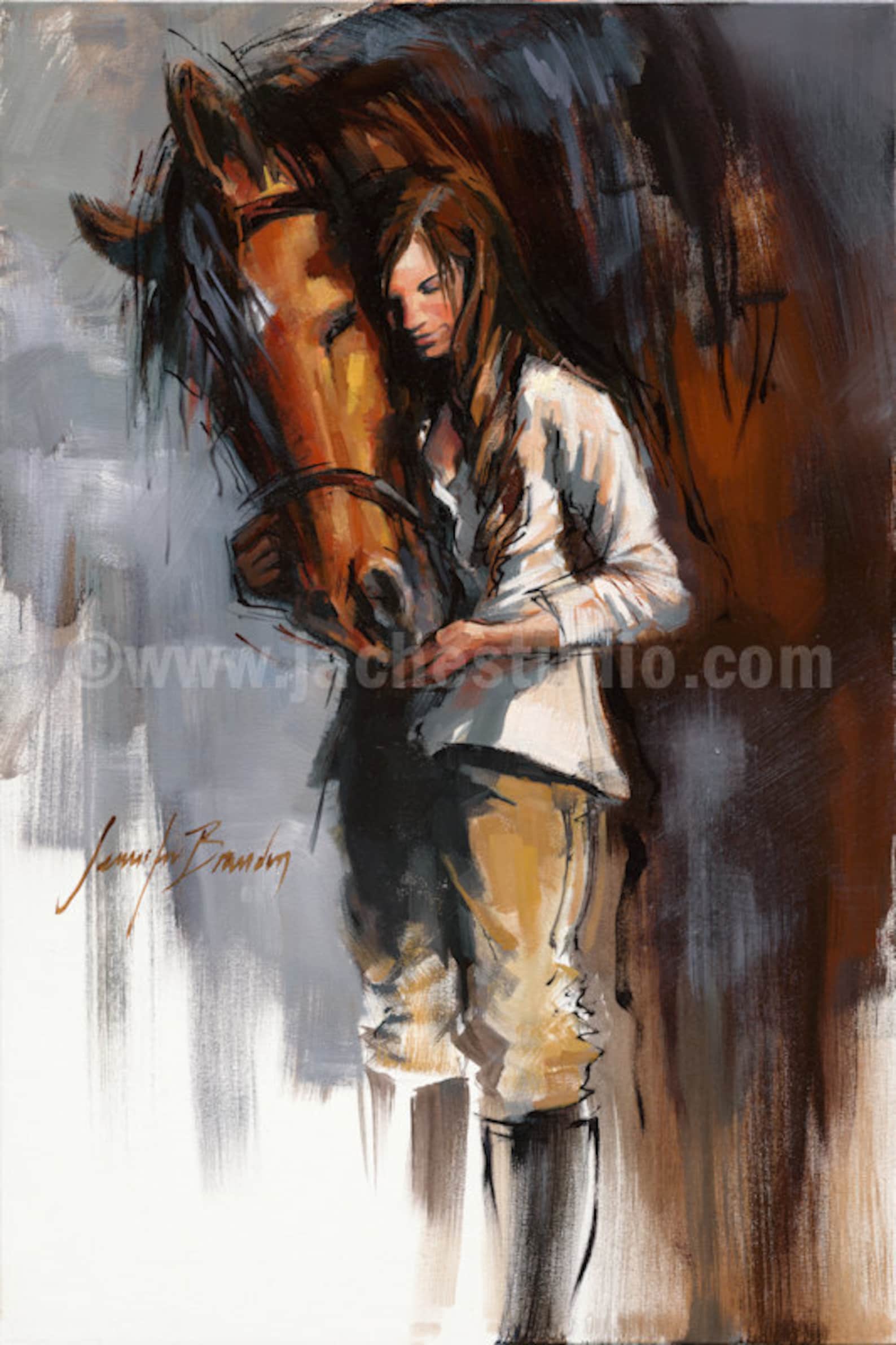Horse Art Horse Print horse & Girl Giclée Fine Etsy