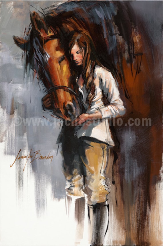 Horse Art Horse Print horse & Girl Giclée Fine Etsy