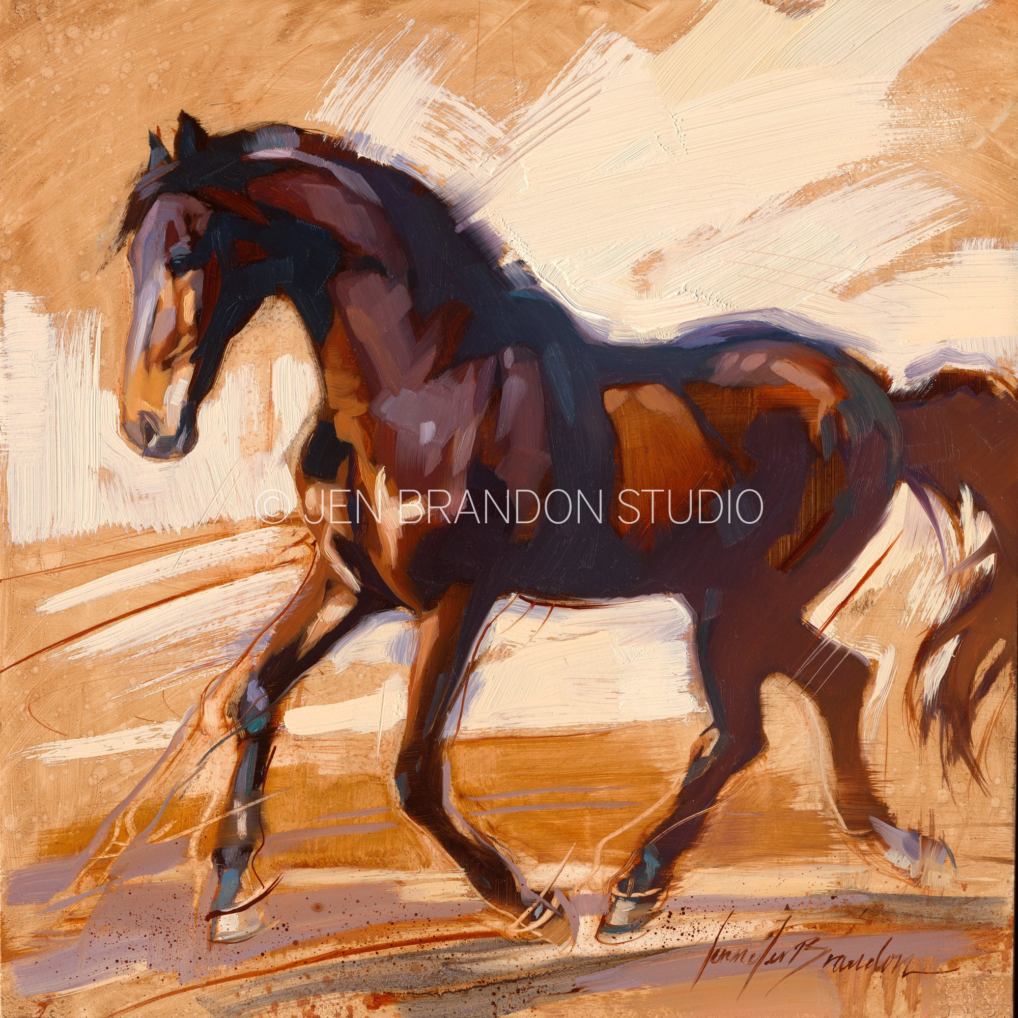 Freedom Reigns Bay Horse Equestrian Art