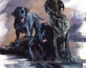 Dogs - Pet Portrait - Giclée Fine Art Print