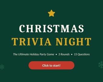 Christmas Trivia Game PowerPoint | Holiday Party Quiz Night, 3 Rounds, 30 Questions | Office and Family Christmas Game | Download