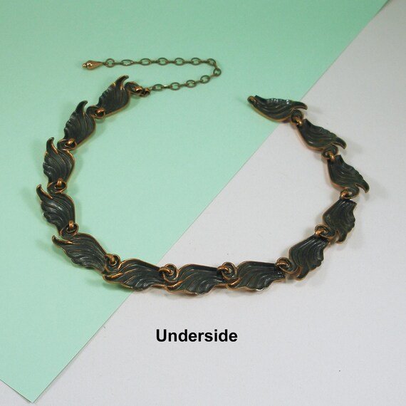 Vintage Waves Necklace Chocker - Solid Copper Lin… - image 5