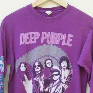 Original Vintage Deep Purple Concert Tshirt - Authentic - 1985 Perfect Strangers Tour - Long Sleeve - Unisex MEDIUM - Well Worn Condition