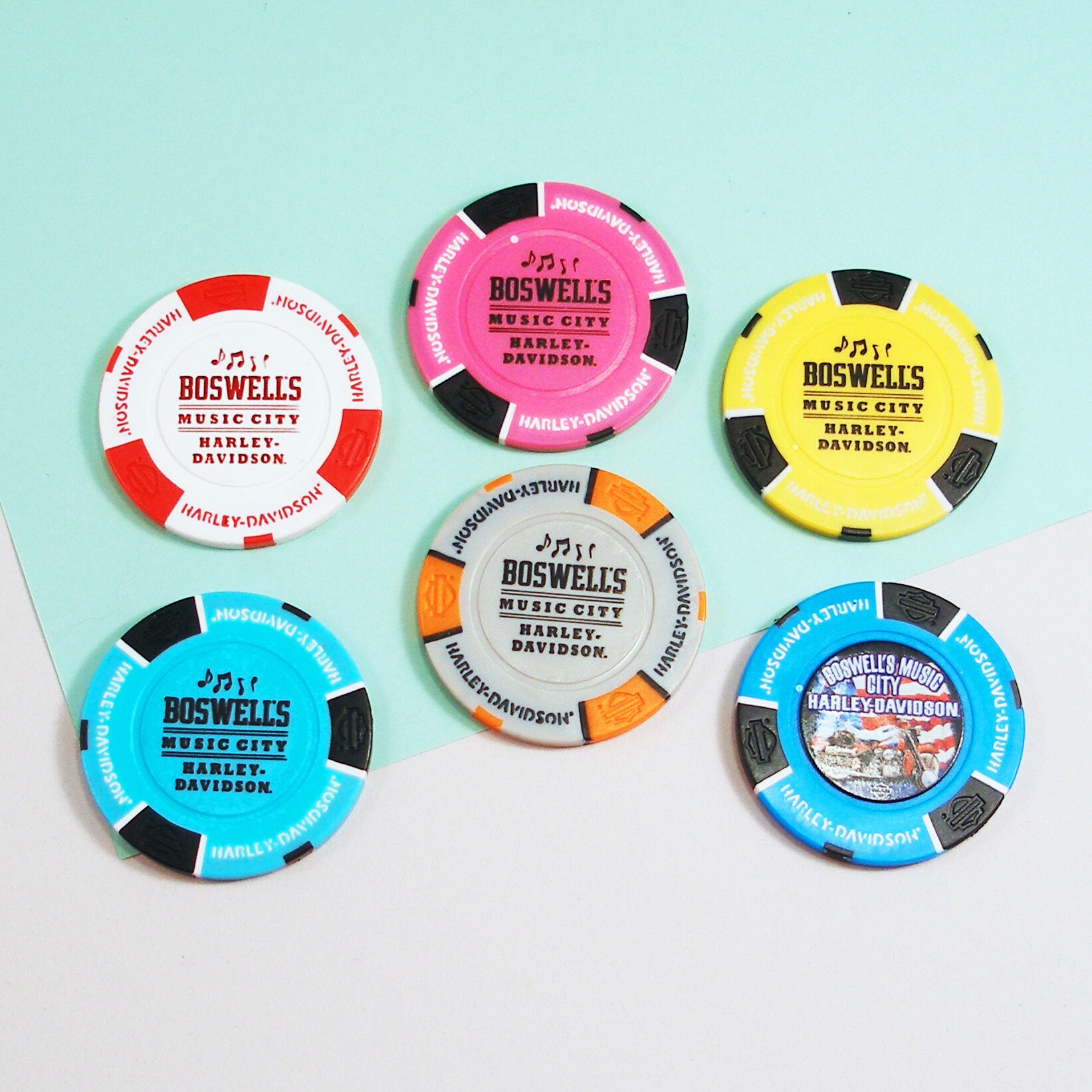 Authentic Harley Davidson Poker Chips Set of 6 NASVILLE Etsy