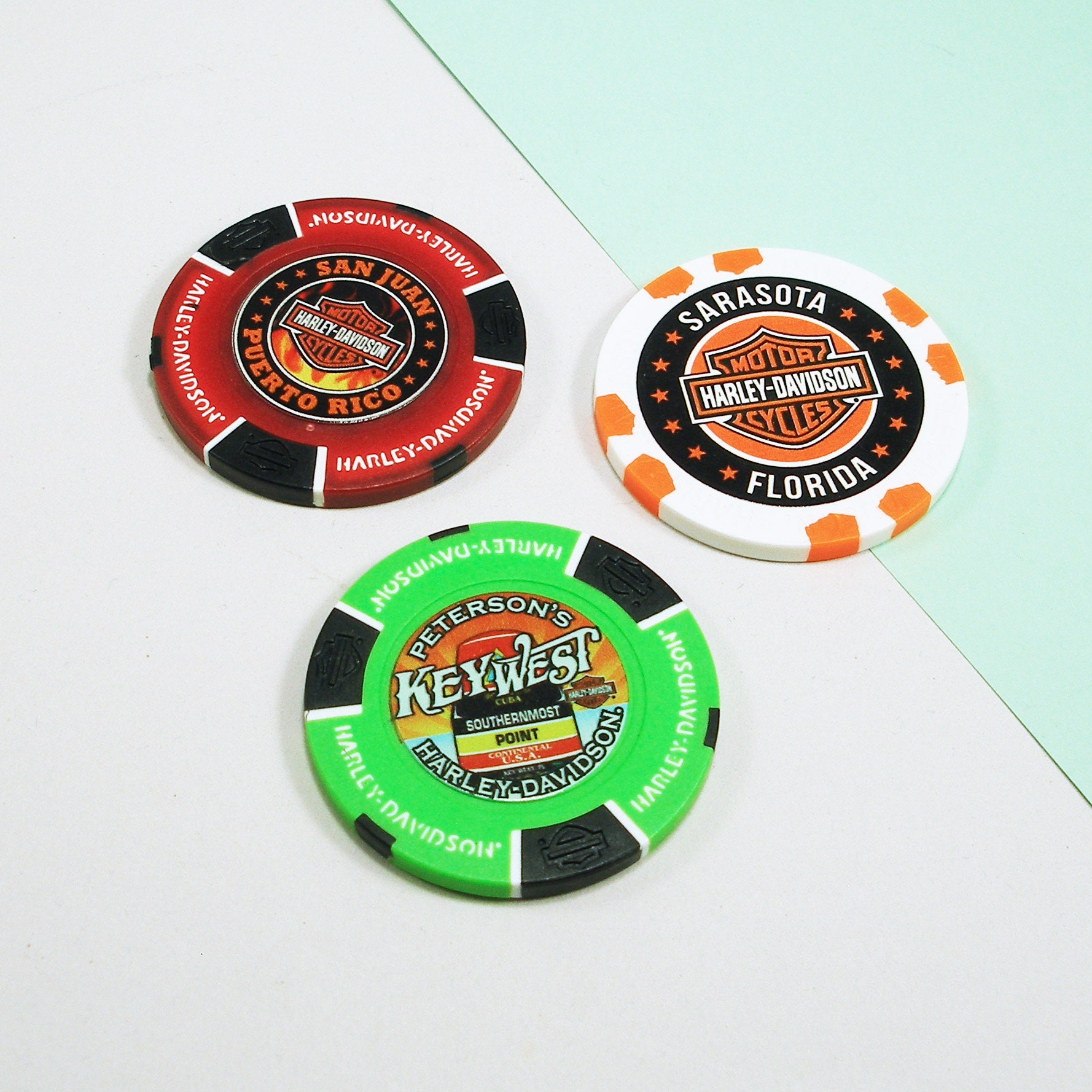 Authentic Harley Davidson Poker Chips - Group of 3 Pieces