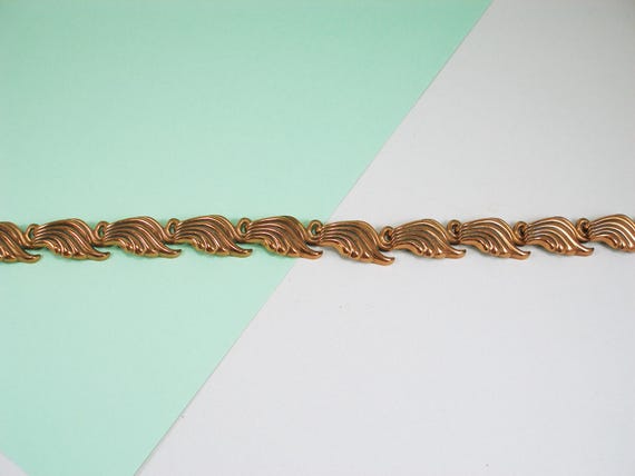 Vintage Waves Necklace Chocker - Solid Copper Lin… - image 3