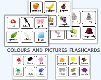 Educational Printable, worksheets, activities, Flash Cards for Kids, Learn Colours. Preschool & EYFS, KS1, Printable Learning Cards