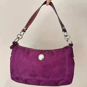 バッグ COACH Signature purple Shoulder Bag Y2K Coach Signature Purple Bag - Etsy