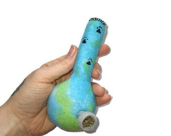 Cat Toys - Blue Bong - Flannel Catnip Bong - Bong cat toy