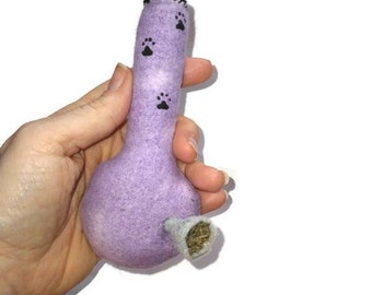 Cat Toys - Purple Bong - Flannel Catnip Bong - Bong cat toy