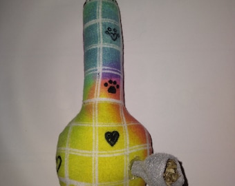 Cat Toys - rainbow Bong - Flannel Catnip Bong - Bong cat toy