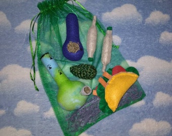 Kattenspeelgoed - Kattenkruid marihuanaspeelgoed - 6 st. Cadeauset
