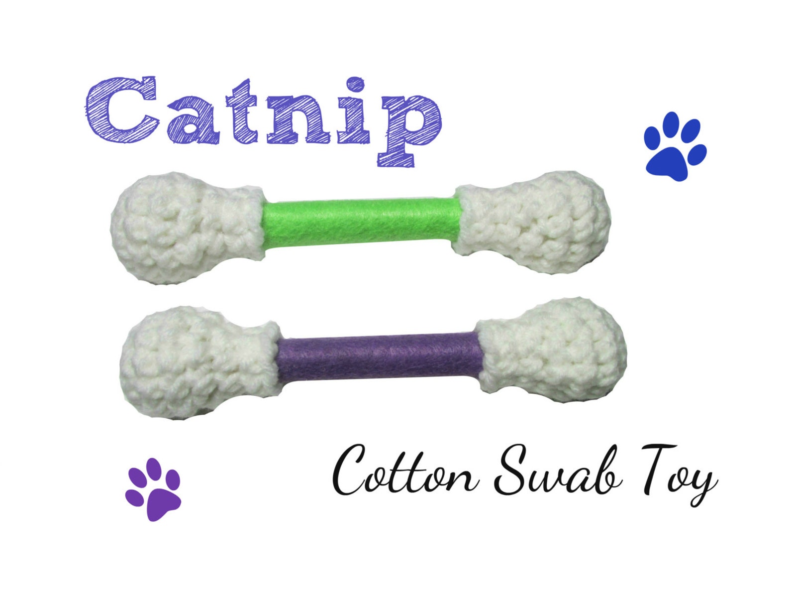 Cat Toy LARGE Cotton Swab Cat Toys Available in Catnip Etsy