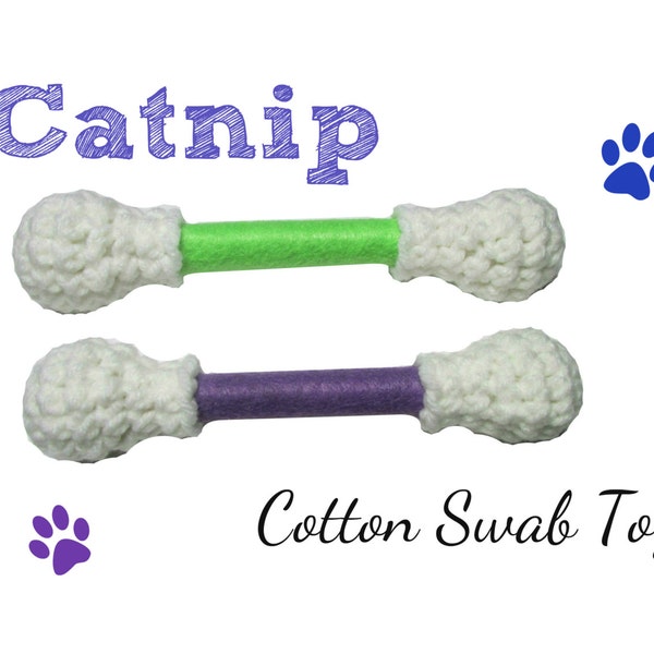 Cat Toy -  Cotton Swab Cat Toys - LARGE  - Available in Catnip, Lemongrass, SilverVine, Valerian, and Honeysuckle