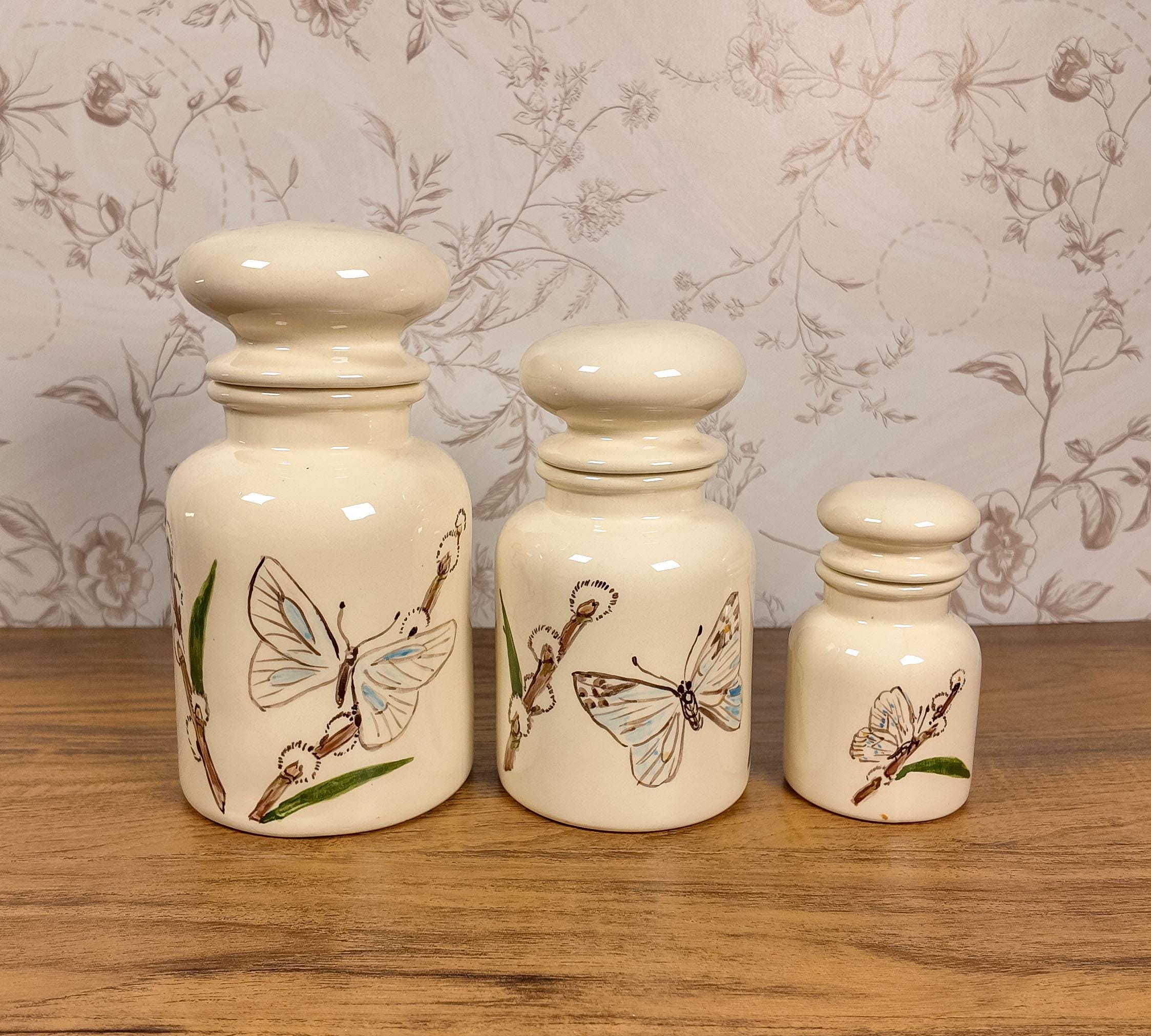 Vintage Butterfly Canister Set - Etsy