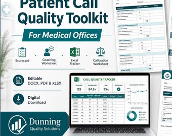 Patient Call Quality Toolkit for Medical Offices | Call Evaluation Scorecard, Coaching Worksheet & Excel Tracker