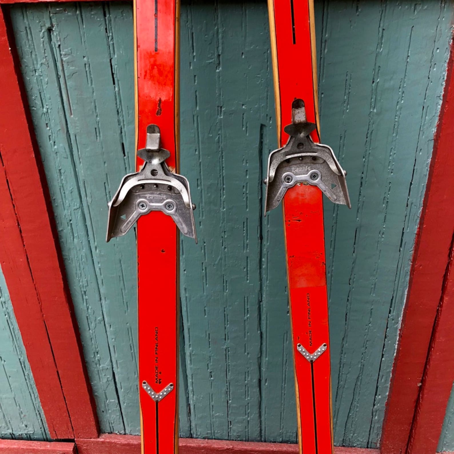 Vintage Trak Cross Country Skis Made in Finland Orange and Etsy