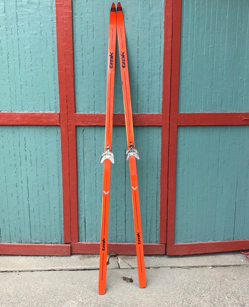 Vintage Trak Cross Country Skis Made in Finland Orange and Etsy
