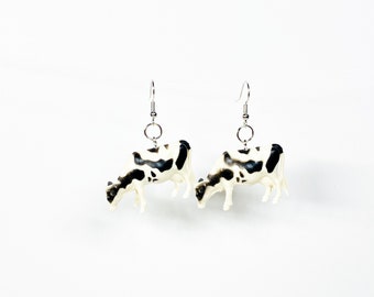Cow earrings, cow jewelry, cow print earrings, cowgirl earrings, farm earrings, novelty earrings, cottagecore earrings, tiktok earrings, cow