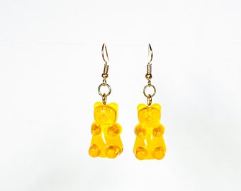 Gummy bear earrings, gummy bear, candy earrings, bear earrings, gummy bear jewelry, novelty candy earrings, resin jewelry, resin earrings