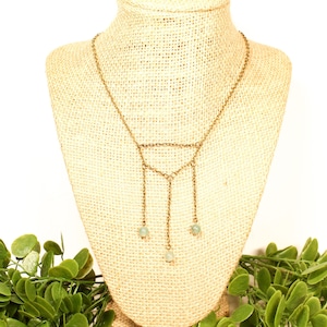 Gemstone beaded necklace, bronze chain necklace, antique bronze necklace, gemstone focal necklace, boho necklace, Renaissance necklace