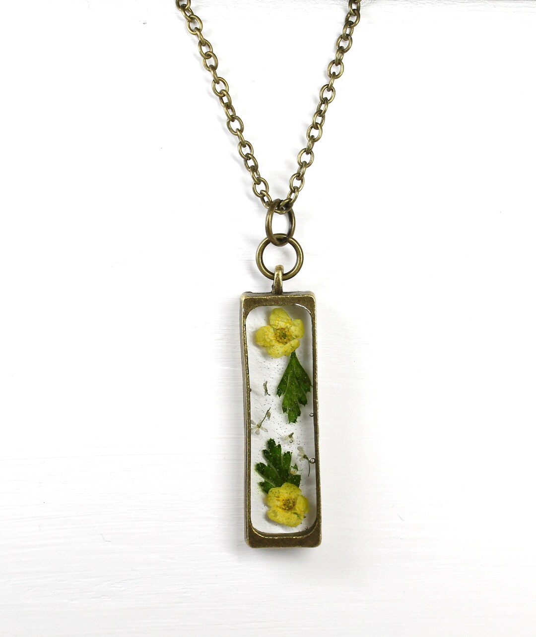 Pressed Flower Necklace, Flower Necklace, Resin, Resin Pendant, Real