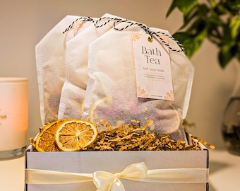 Infusión de sales de Epsom para baño / Rosa, avena, manzanilla para alivio muscular