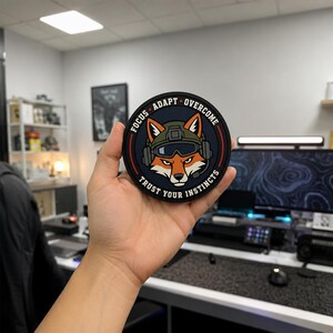 Tactische Fox PVC-patch, rubberen moraalbadge, Focus Adapt Overcome-uitrusting, rugzakvest/jas