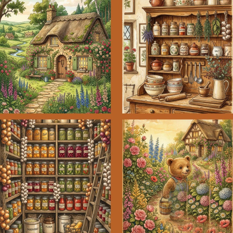 Vintage Country Life Junk Journal Pages | Rustic Cottage Printable ...
